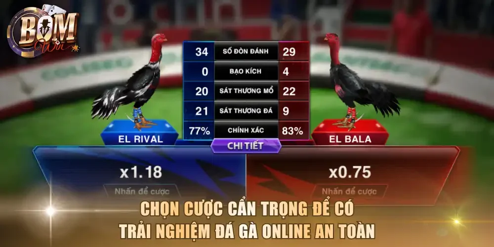 Chọn cược cẩn trọng để có trải nghiệm đá gà online an toàn