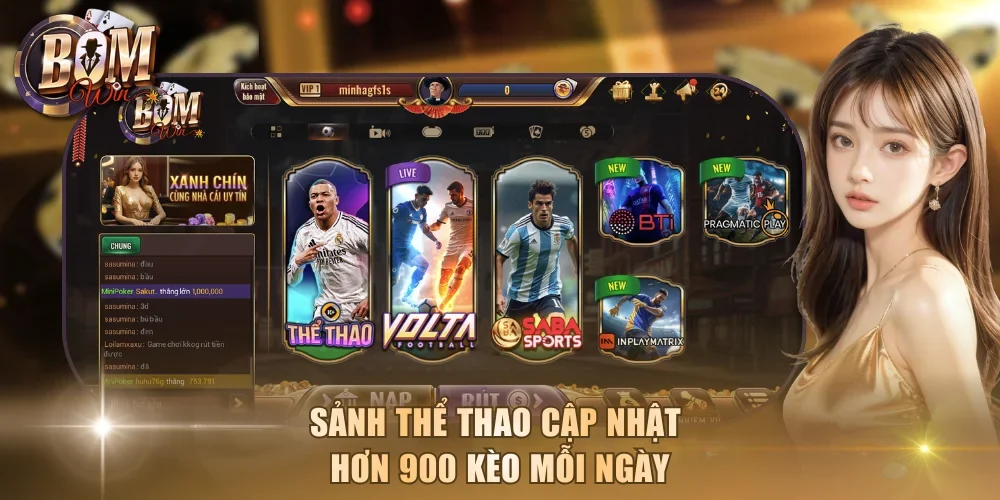 Sảnh thể thao cập nhật hơn 900 kèo mỗi ngày